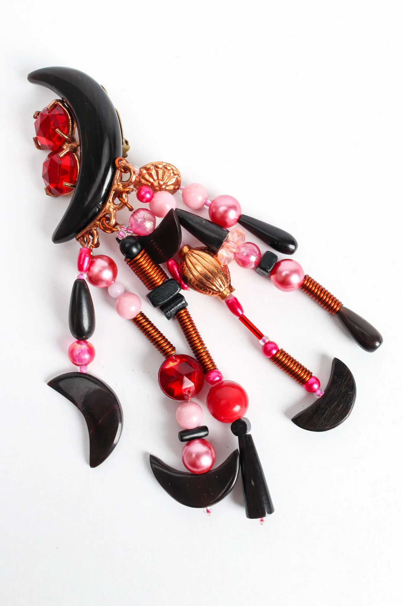 Jeweled Moon Bead Earrings