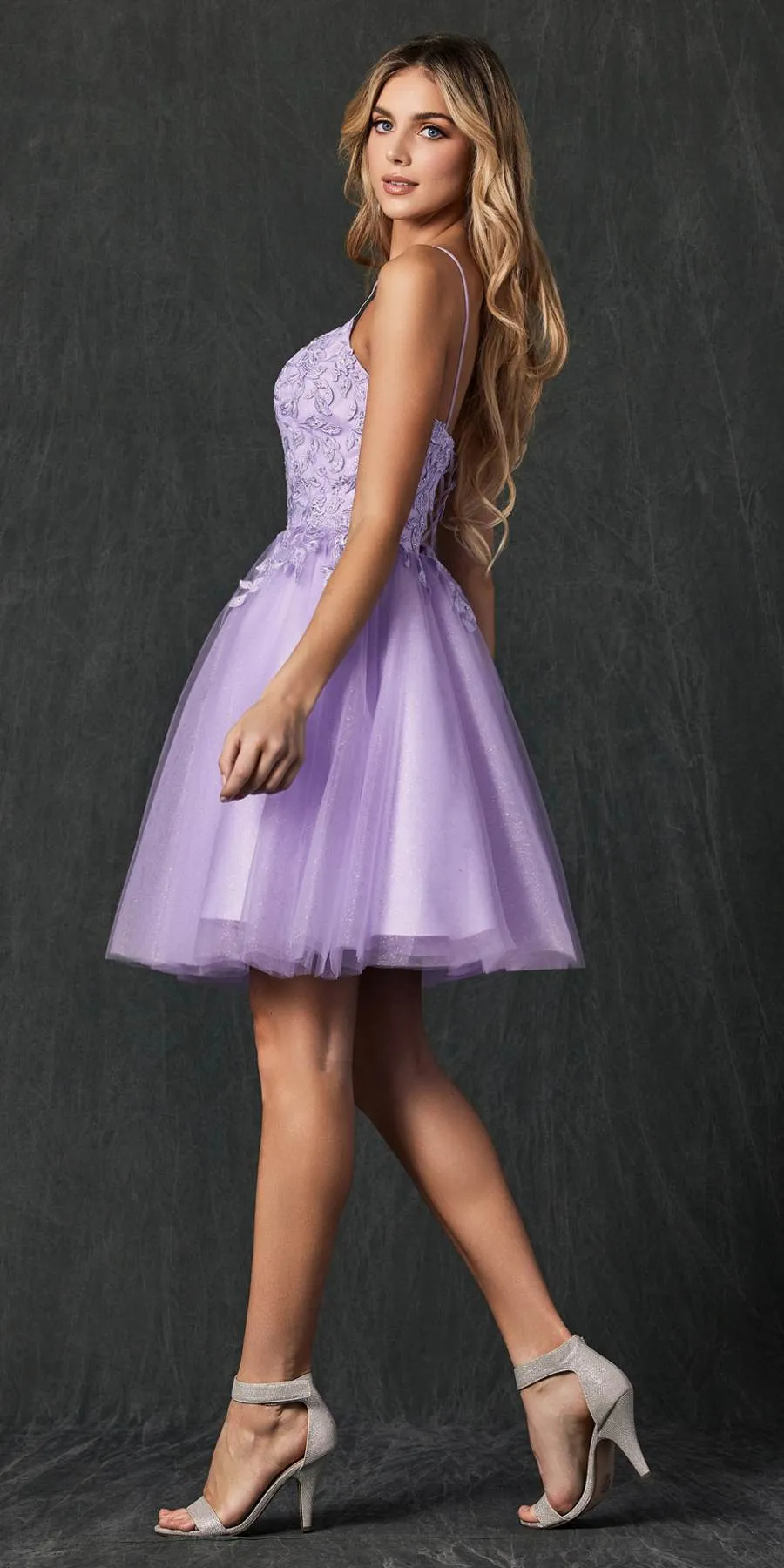 Juliet 860 Short Floral Applique BaDoll Dress