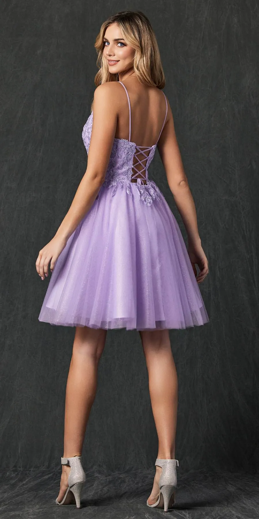 Juliet 860 Short Floral Applique BaDoll Dress
