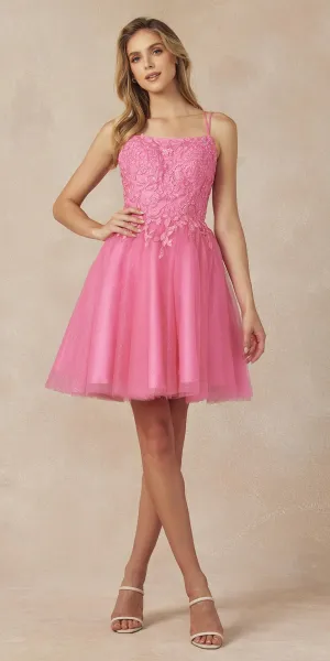 Juliet 860 Short Floral Applique BaDoll Dress