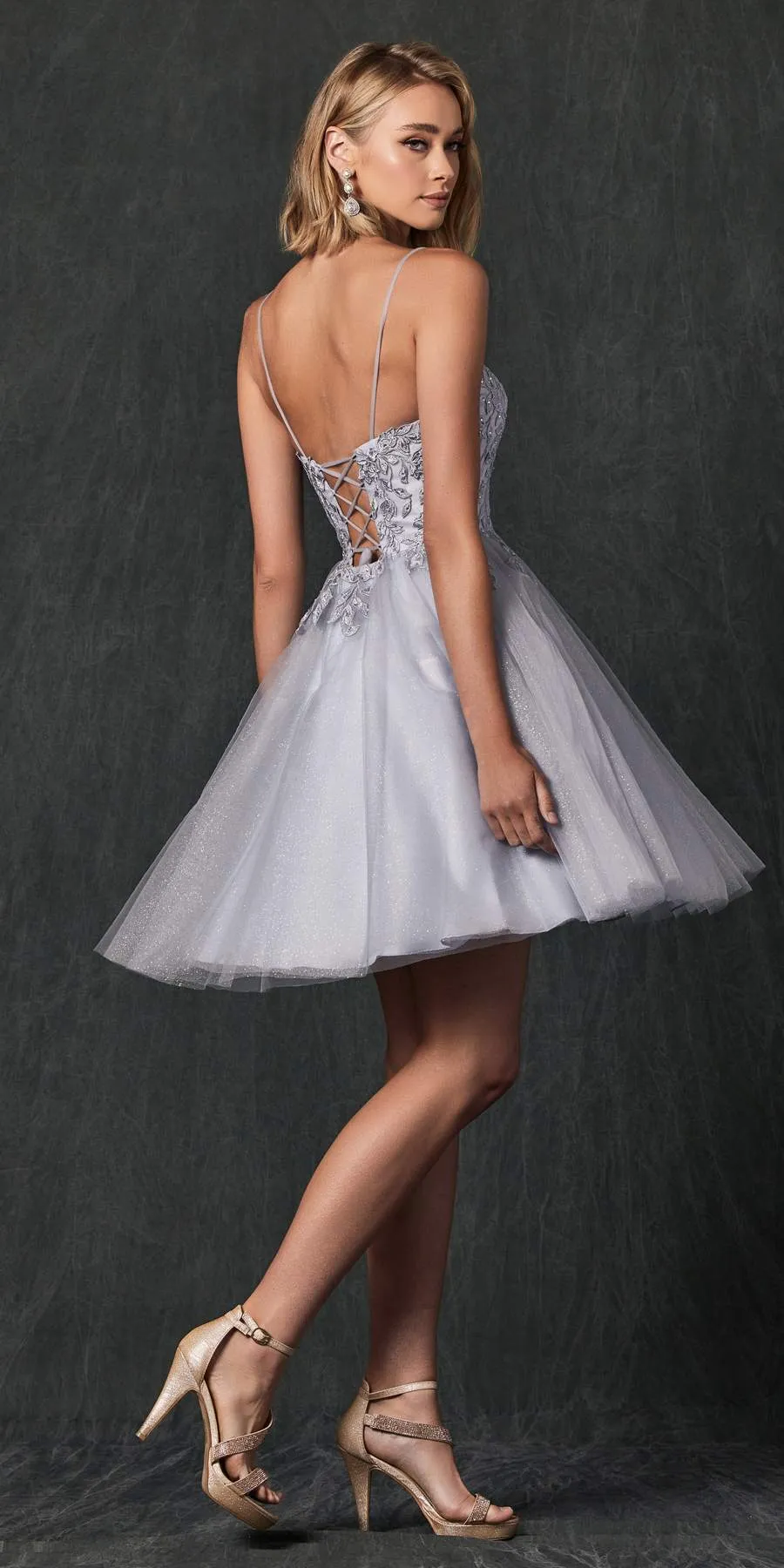 Juliet 860 Short Floral Applique BaDoll Dress