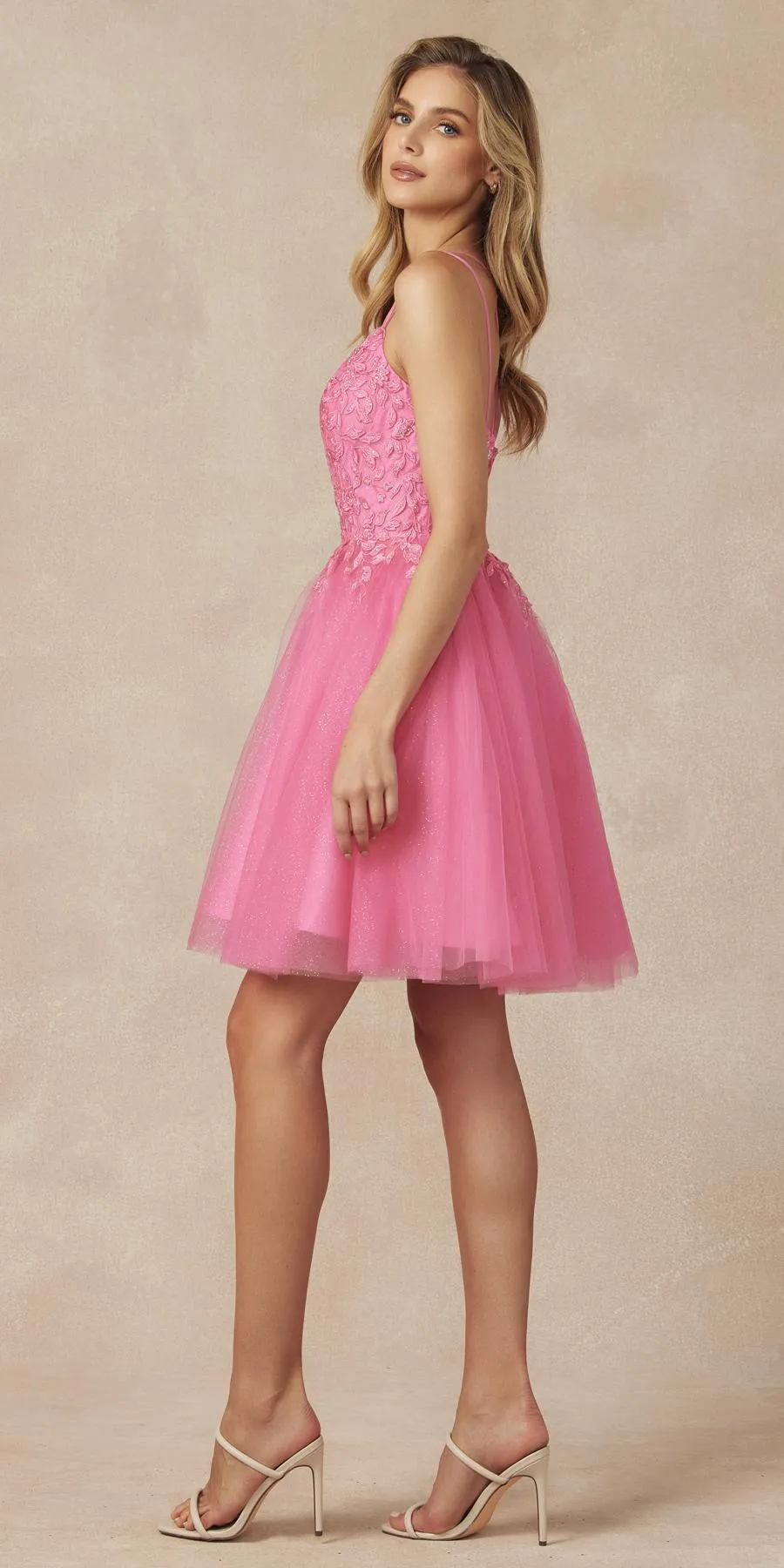 Juliet 860 Short Floral Applique BaDoll Dress