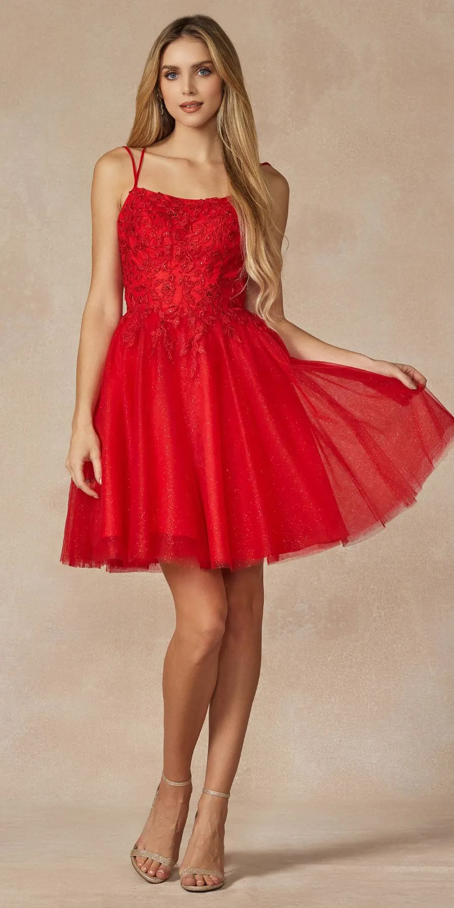 Juliet 860 Short Floral Applique BaDoll Dress