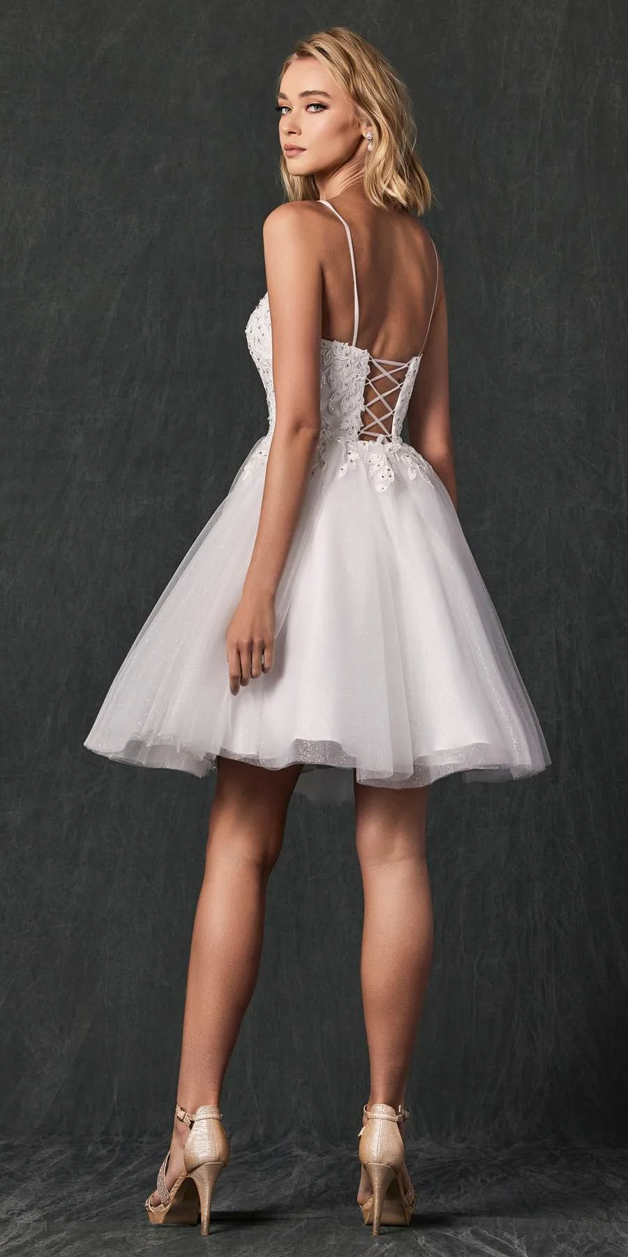 Juliet 860 Short Floral Applique BaDoll Dress