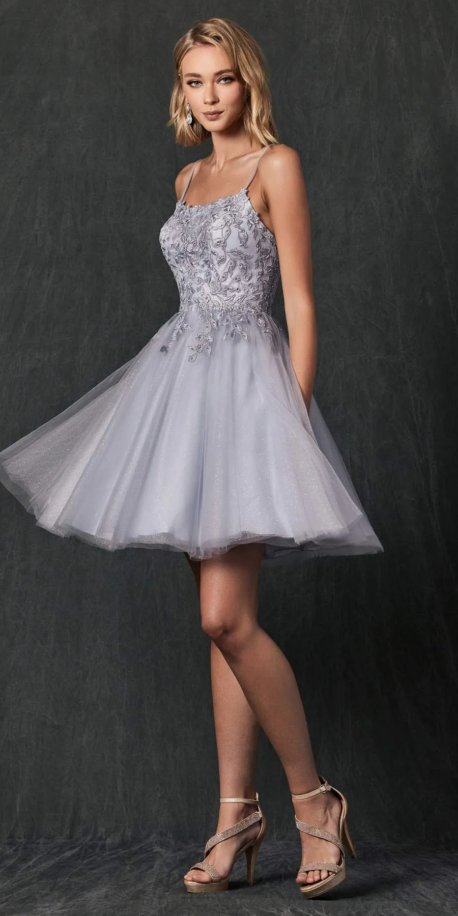 Juliet 860 Short Floral Applique BaDoll Dress