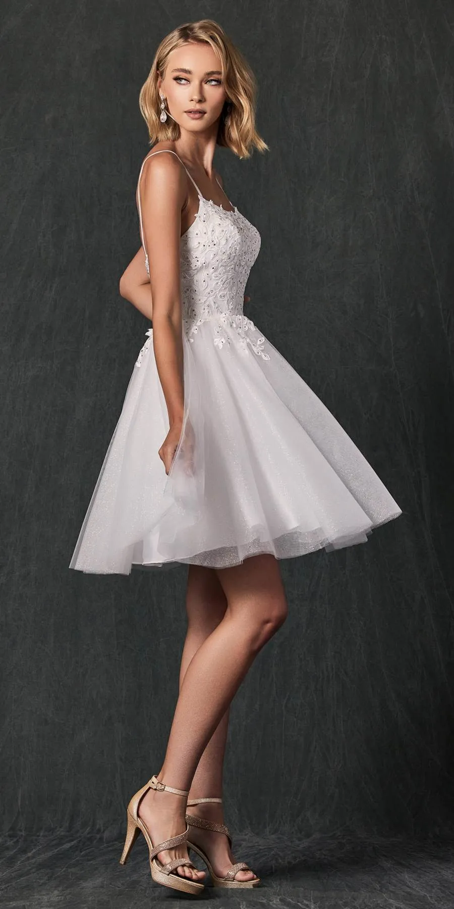 Juliet 860 Short Floral Applique BaDoll Dress