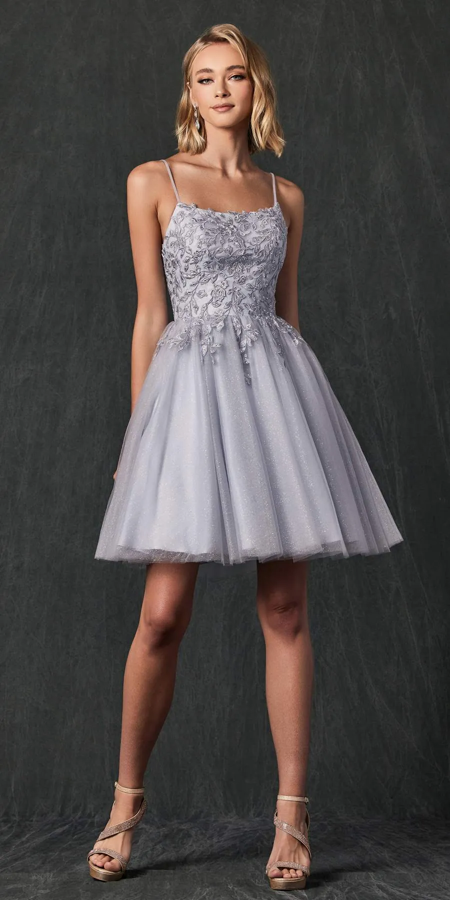 Juliet 860 Short Floral Applique BaDoll Dress
