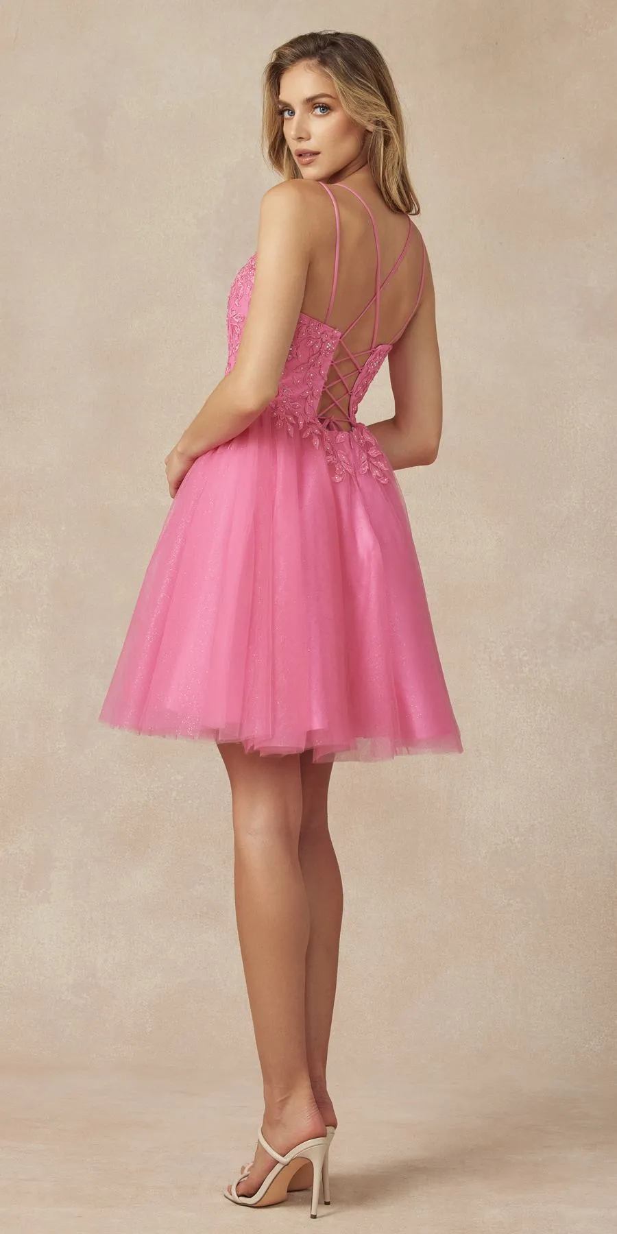 Juliet 860 Short Floral Applique BaDoll Dress