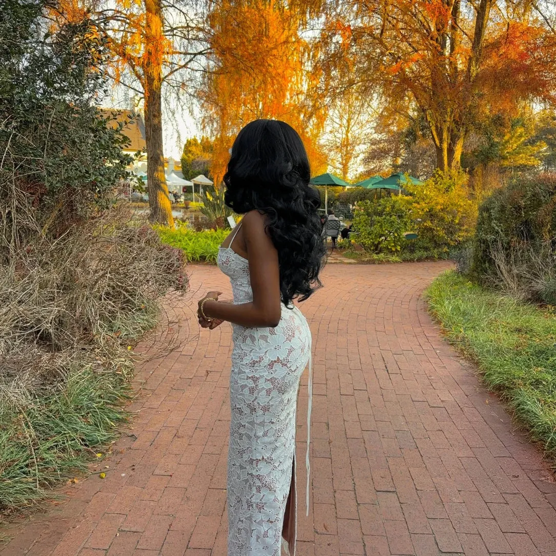 Lace Overlay Dress with Sweetheart Neckline
