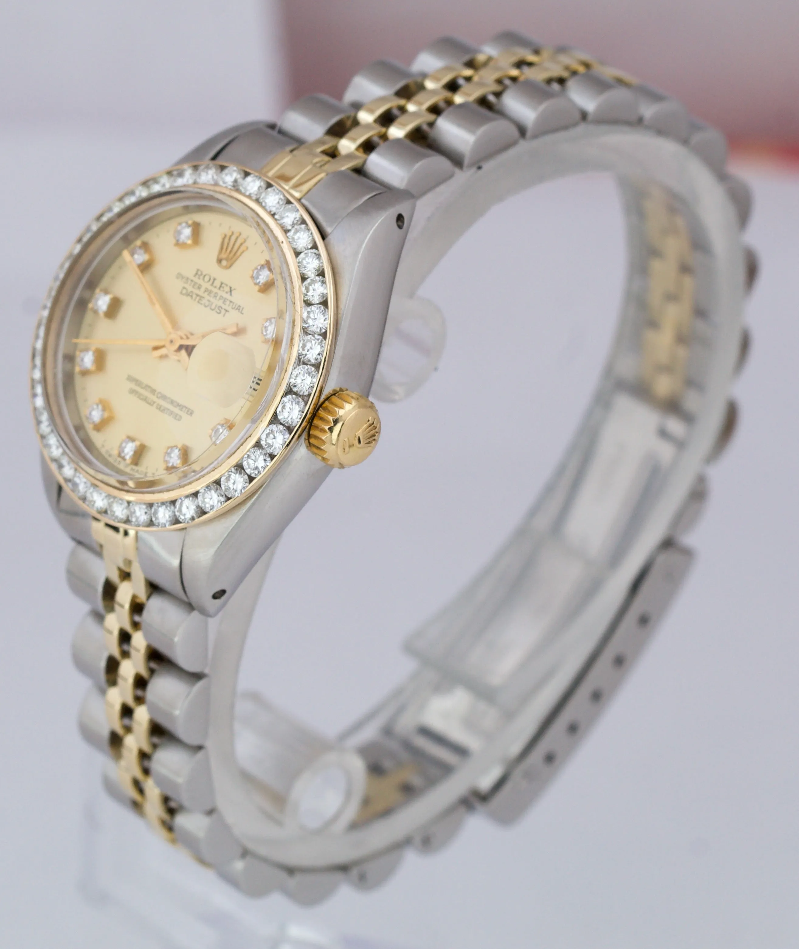 Ladies Rolex DateJust 6917 26mm 18K Two-Tone Diamond Champagne Jubilee Watch