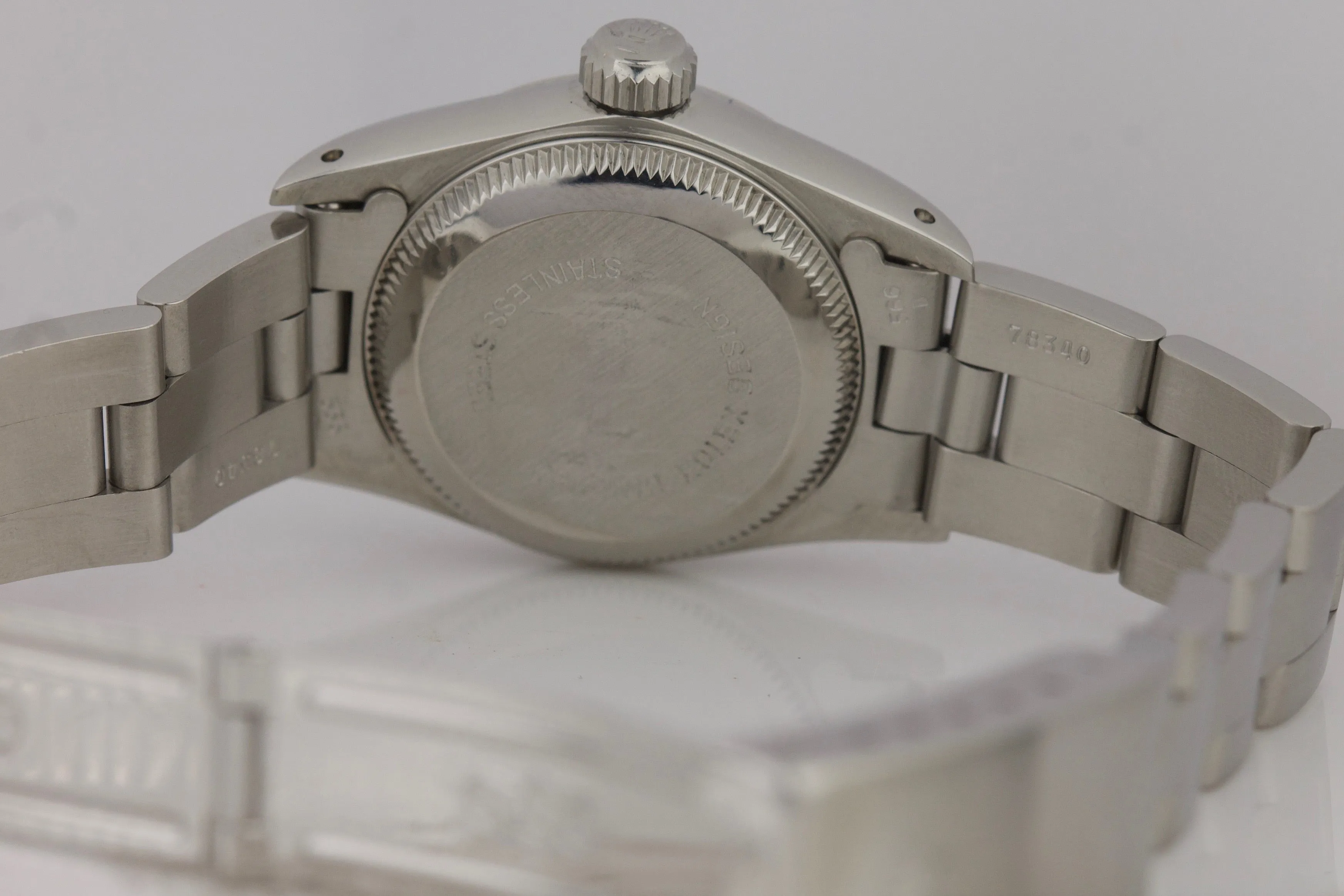 Ladies Rolex Oyster Perpetual 24mm Salmon Arabic 67180 Stainless Oyster Watch
