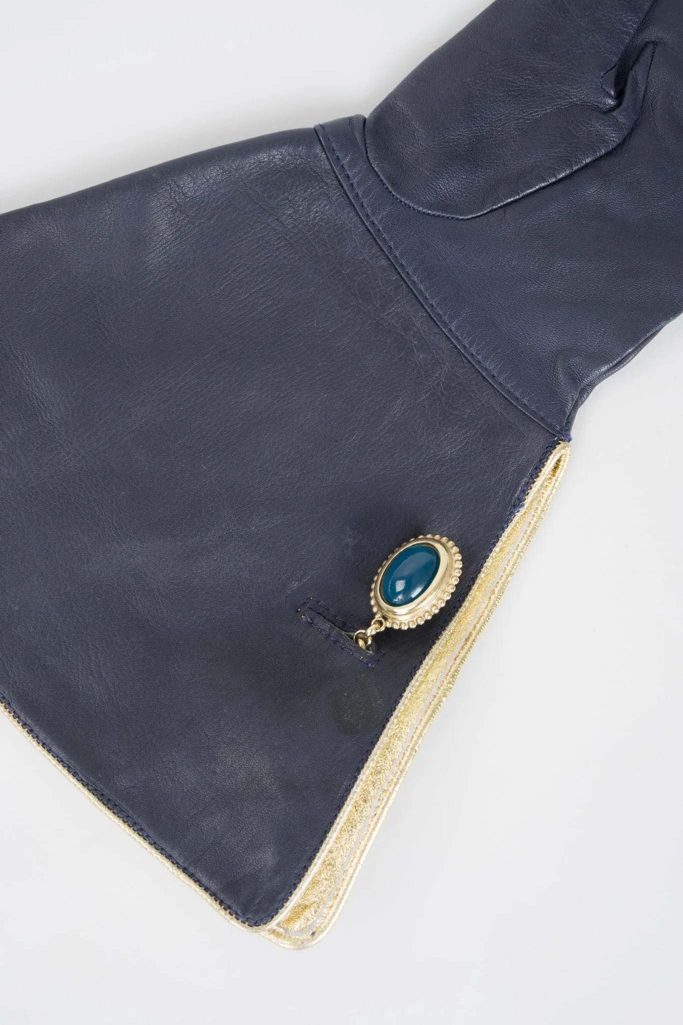 Lamé Cuffed Gauntlet Gloves