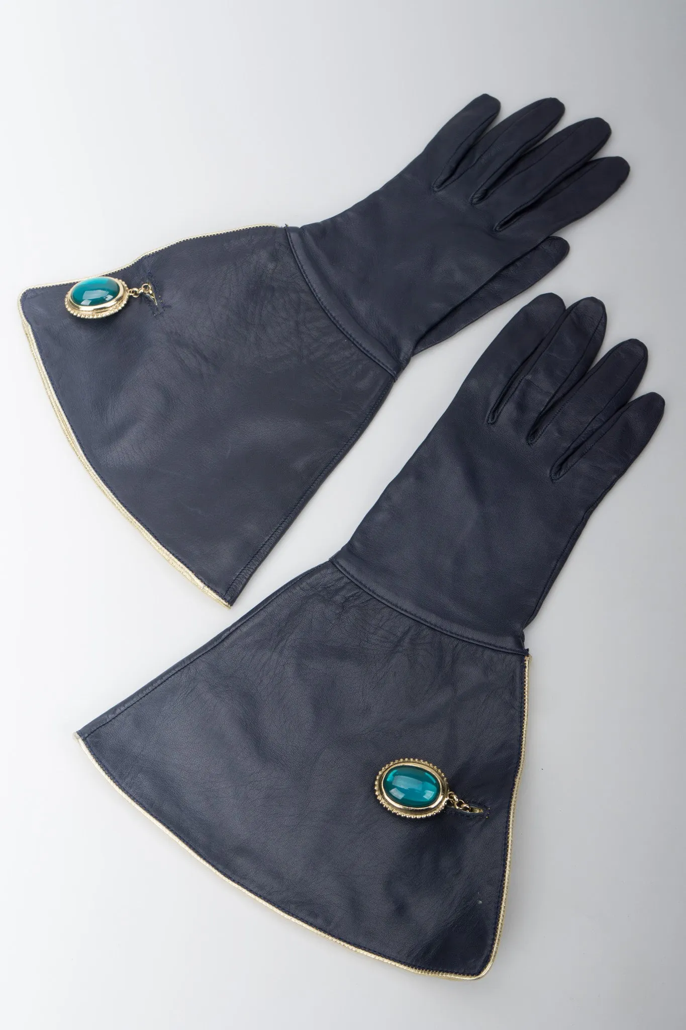Lamé Cuffed Gauntlet Gloves