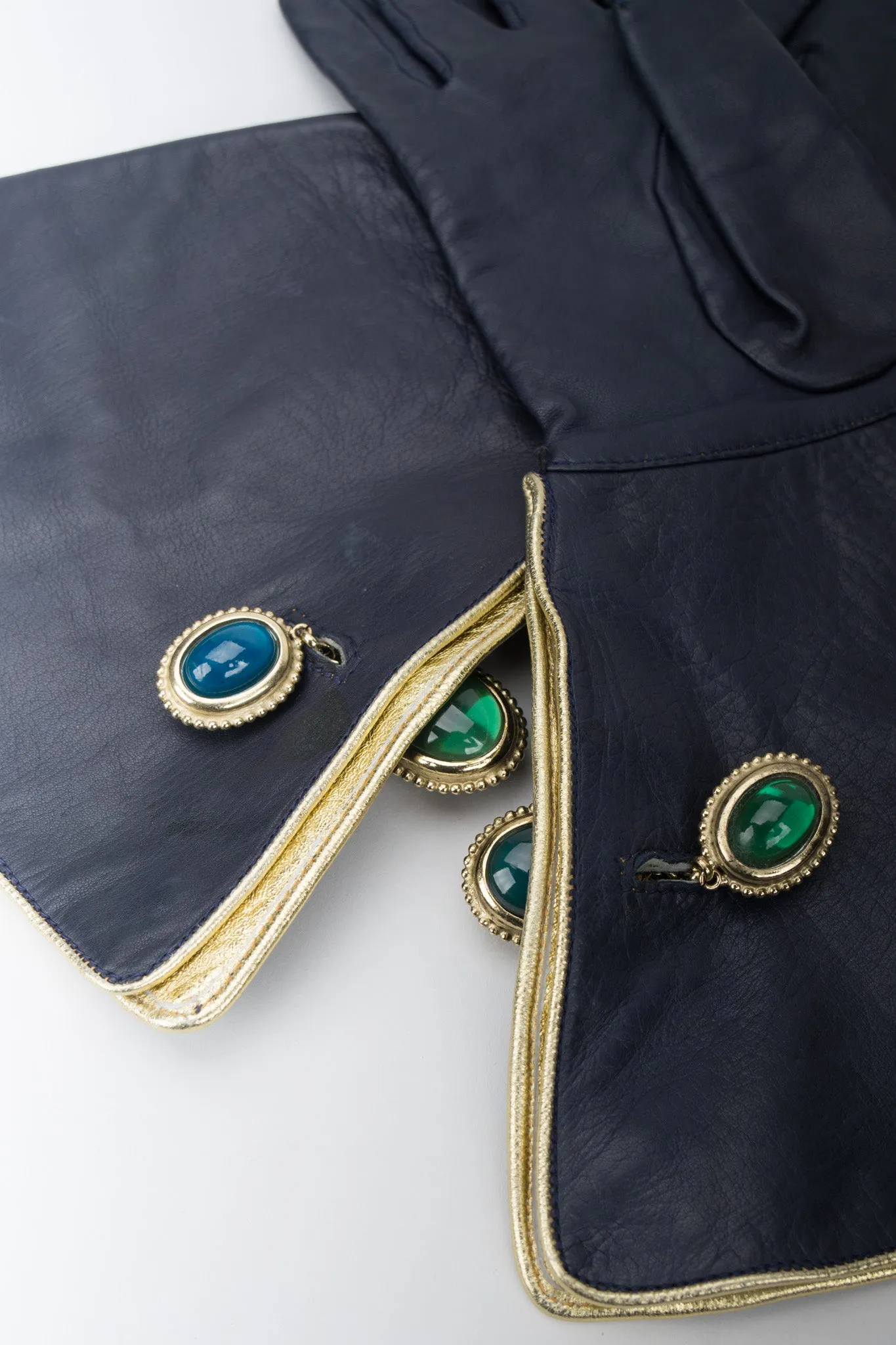 Lamé Cuffed Gauntlet Gloves