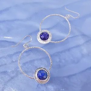 Lapis Circle Earrings