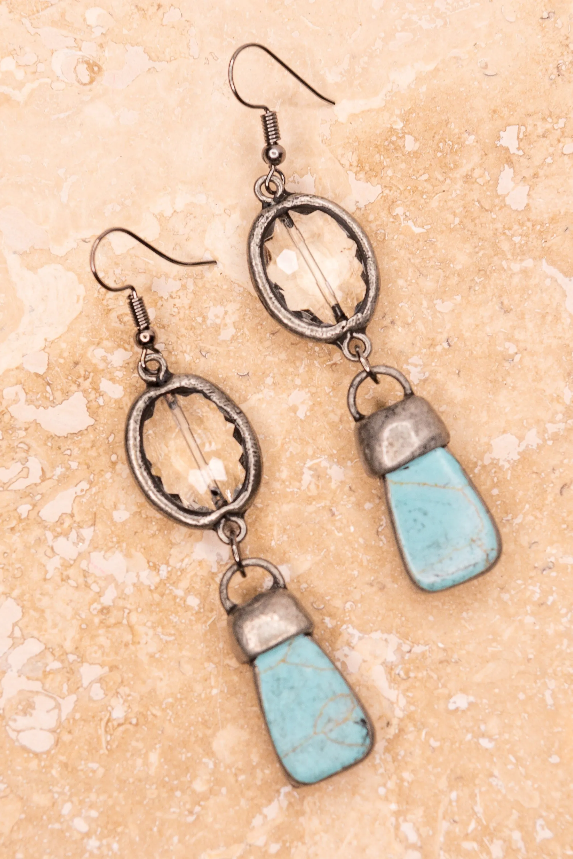 Lariat Stone Earrings