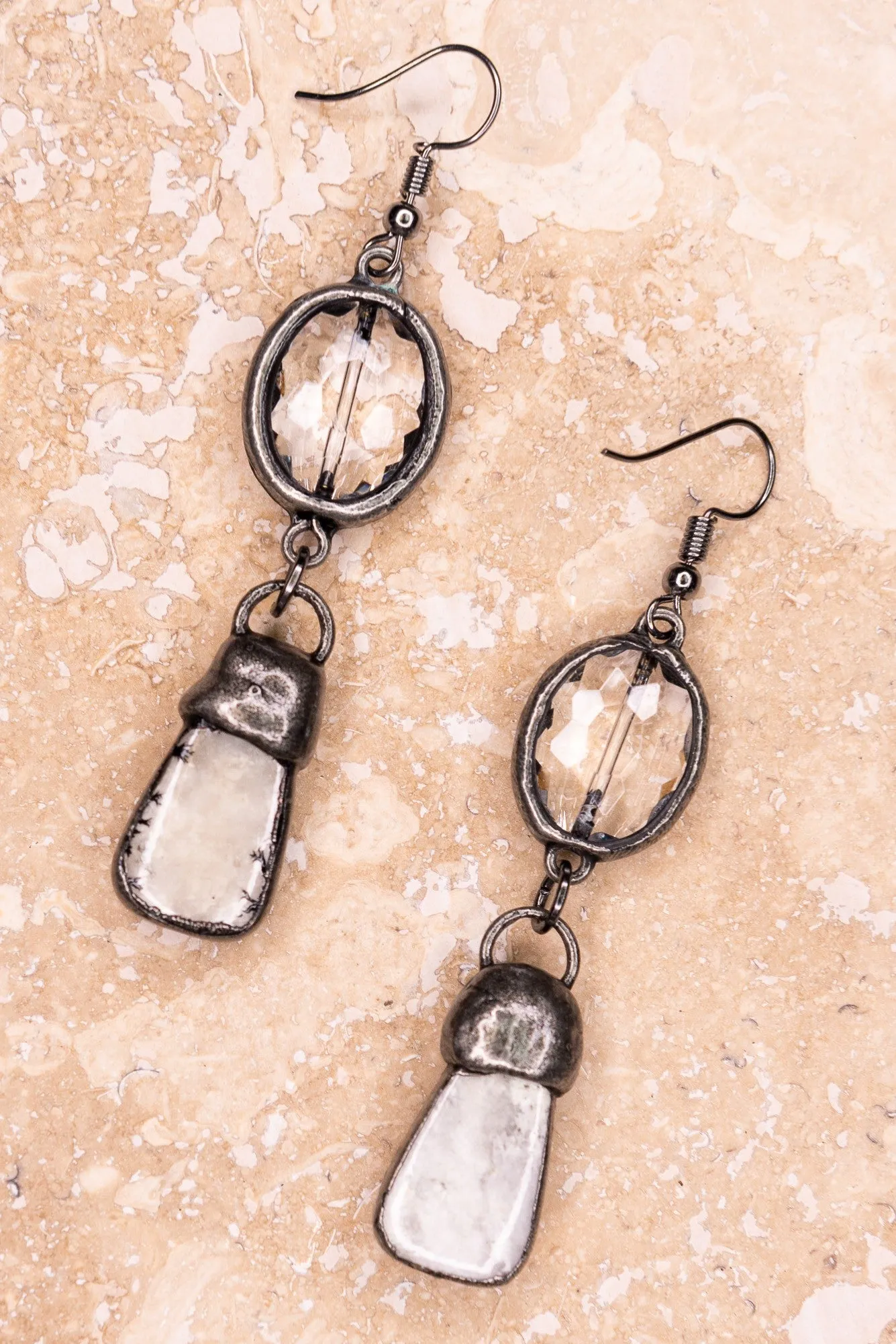 Lariat Stone Earrings