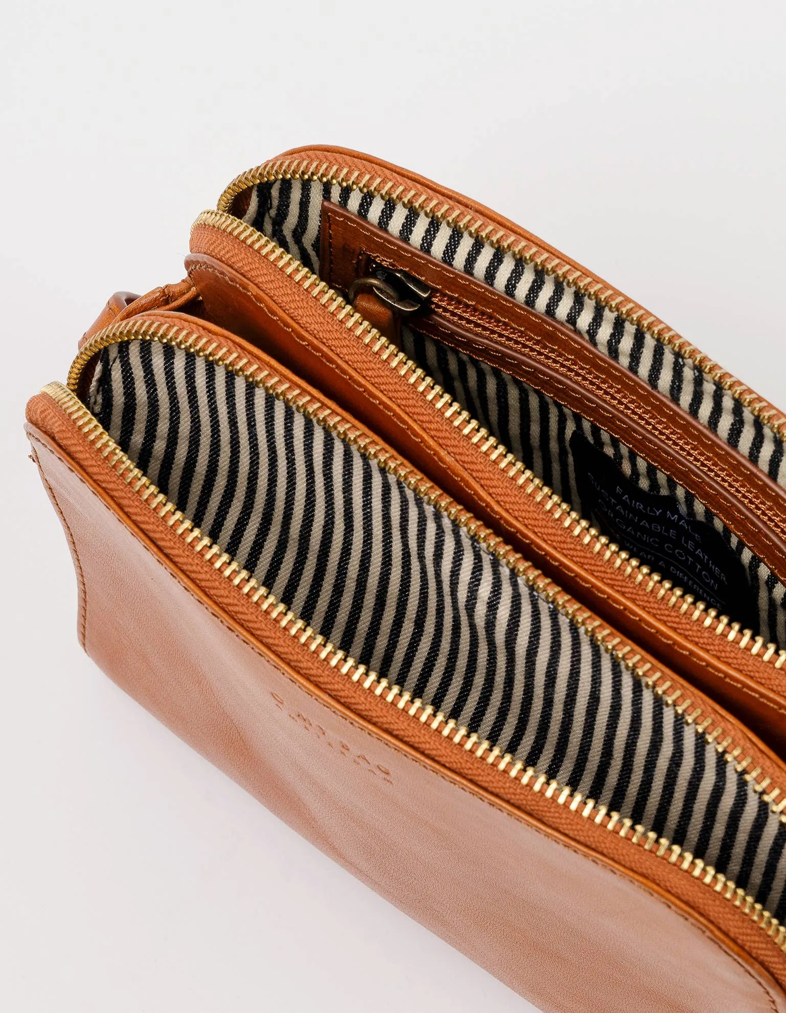 Leather Bag Emily Cognac Stromboli (Full Leather Strap)