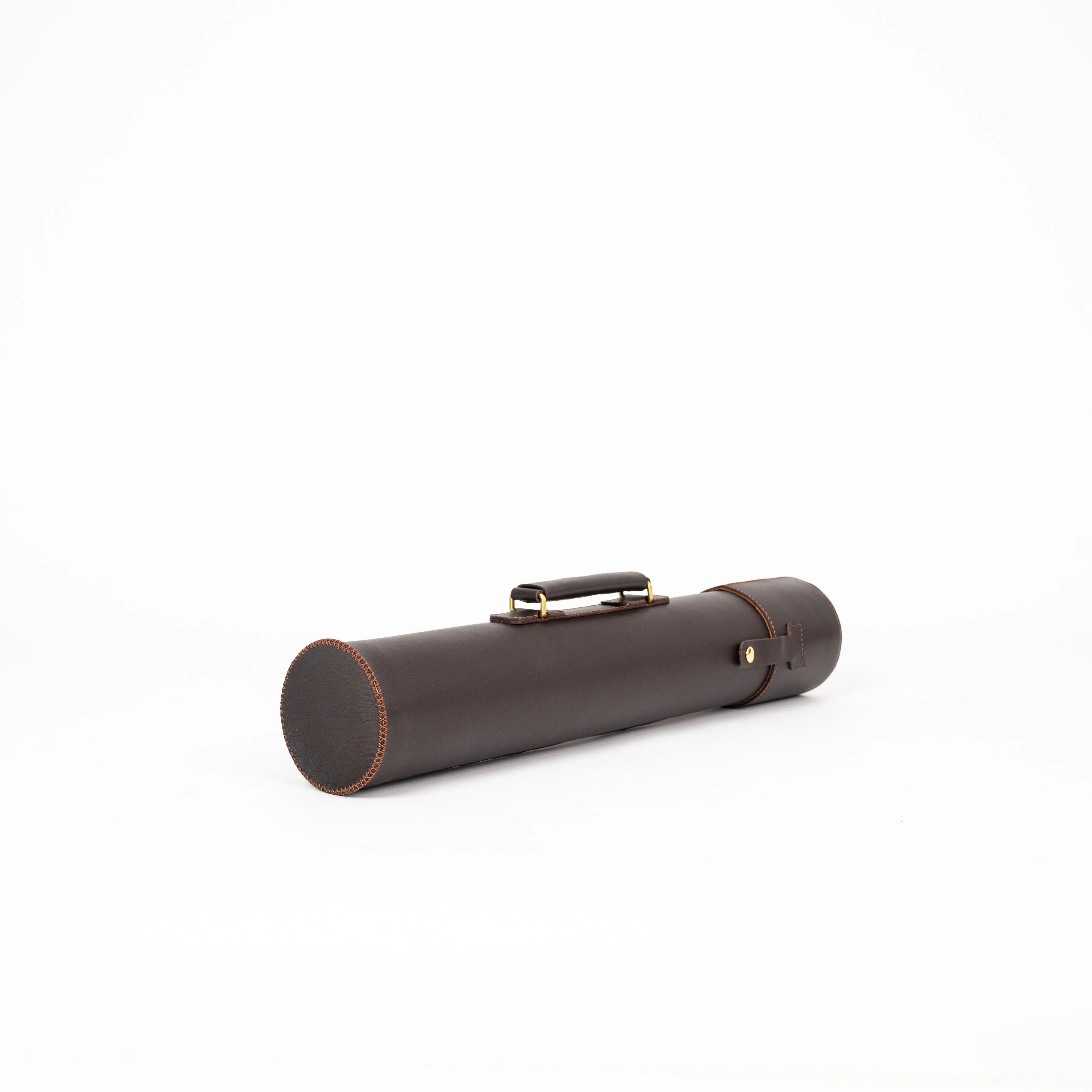 Leather Drawing Tube for Architects - Dark Brown 21 inches