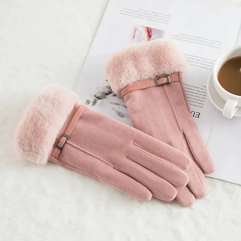 Leather Gloves with Fur
