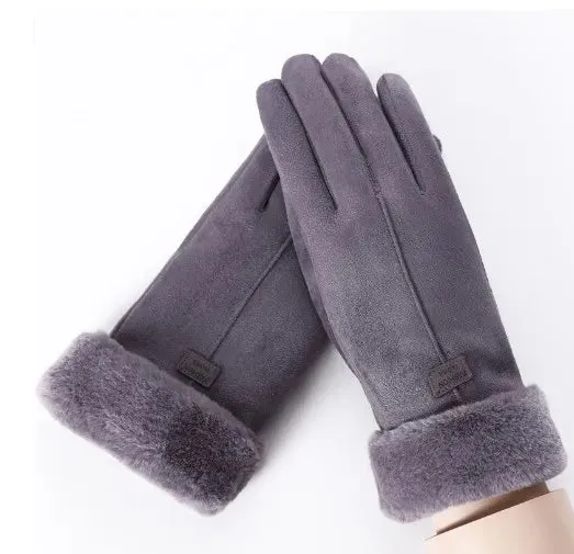 Leather Gloves with Fur
