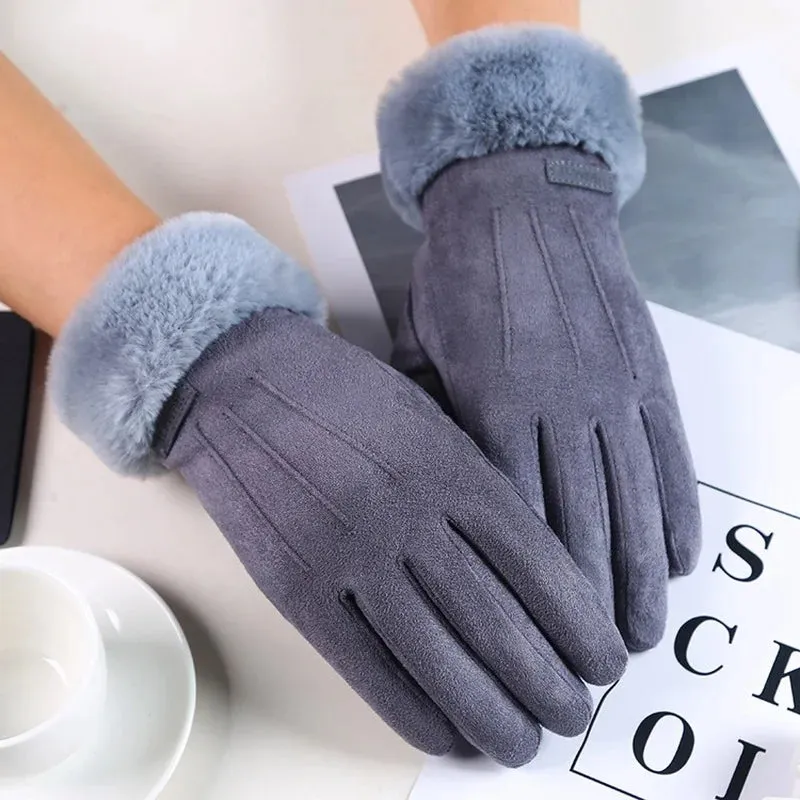Leather Gloves with Fur