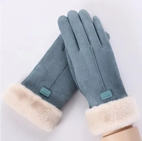 Leather Gloves with Fur