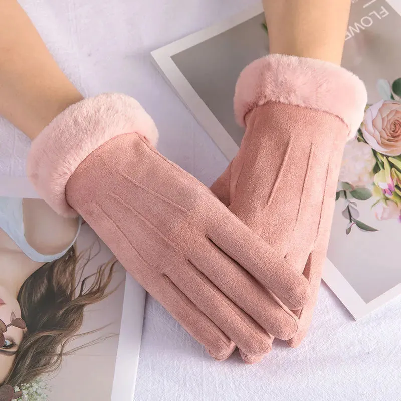 Leather Gloves with Fur