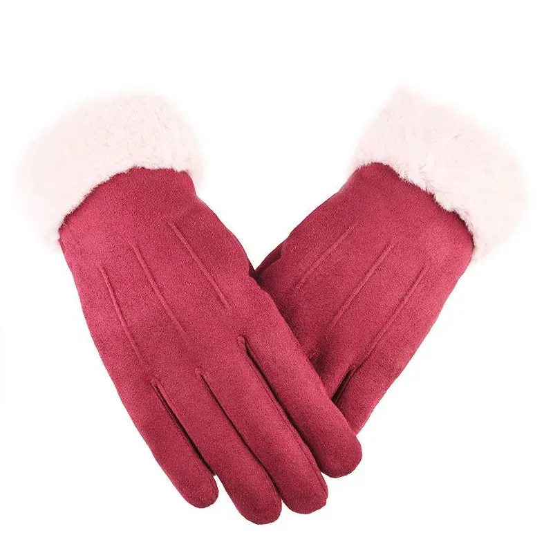Leather Gloves with Fur