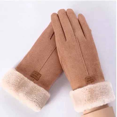 Leather Gloves with Fur