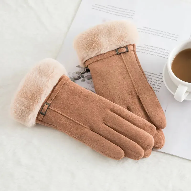 Leather Gloves with Fur
