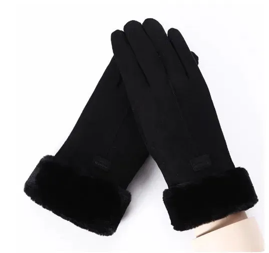 Leather Gloves with Fur