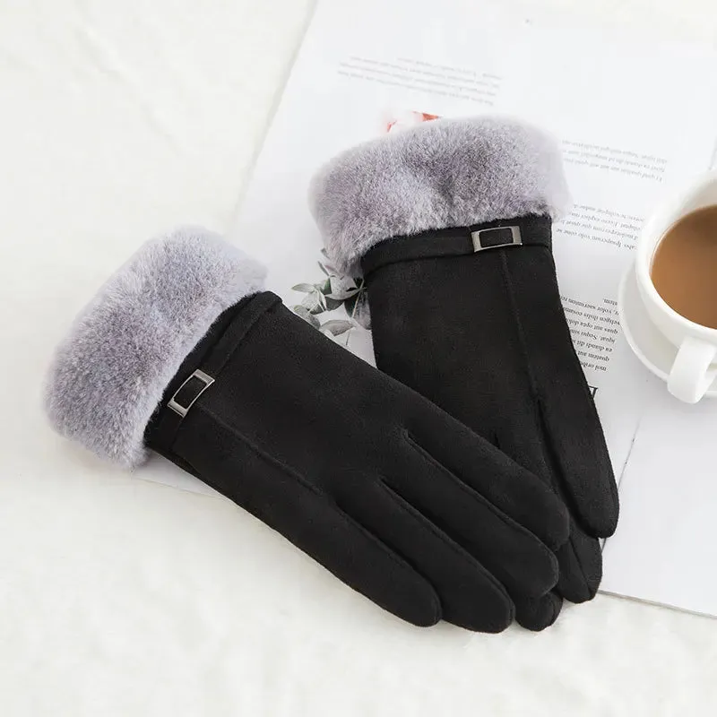 Leather Gloves with Fur