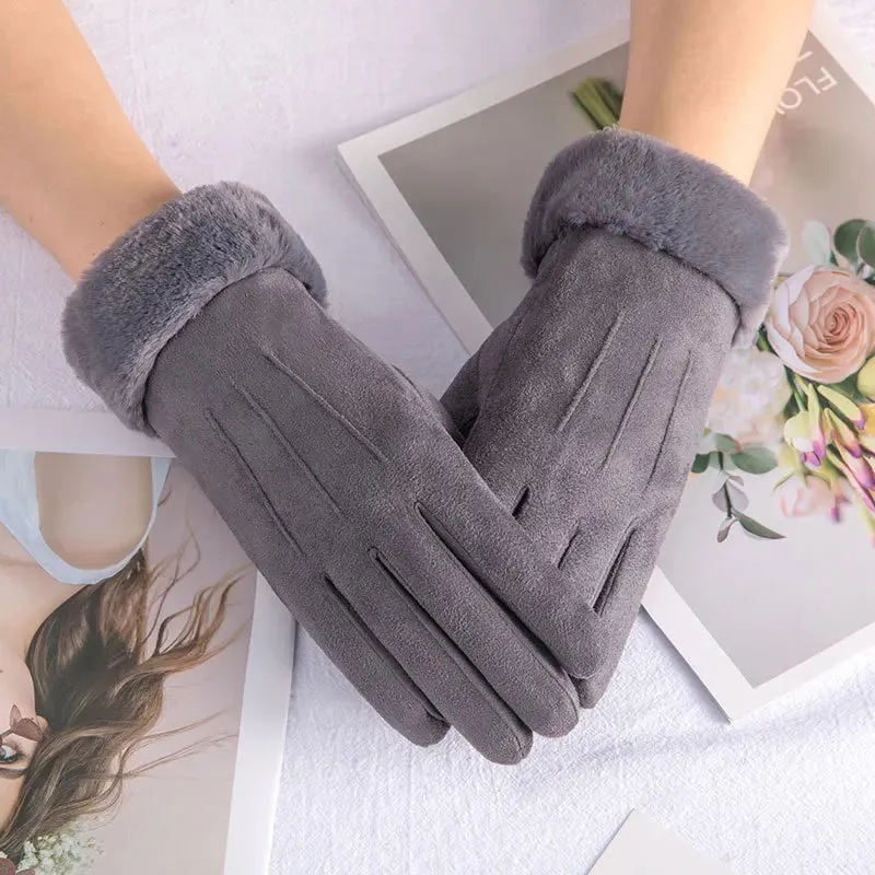 Leather Gloves with Fur