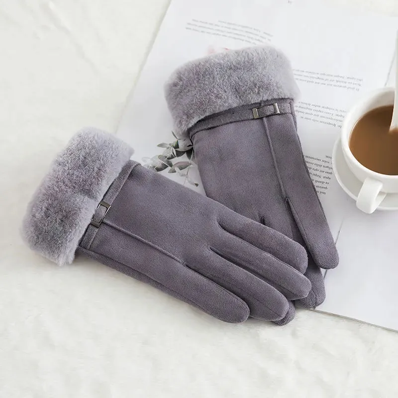 Leather Gloves with Fur