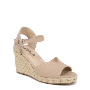 LifeStride Womens Tess Wedge Espadrille Sandals Tender Taupe 6.5 W