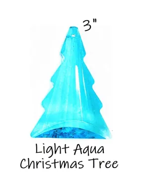Light Aqua Christmas Tree Chandelier Crystals, Pine Tree Suncatcher