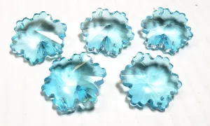 Light Aqua Snowflake Chandelier Crystals, 30mm Beads Pack of 5