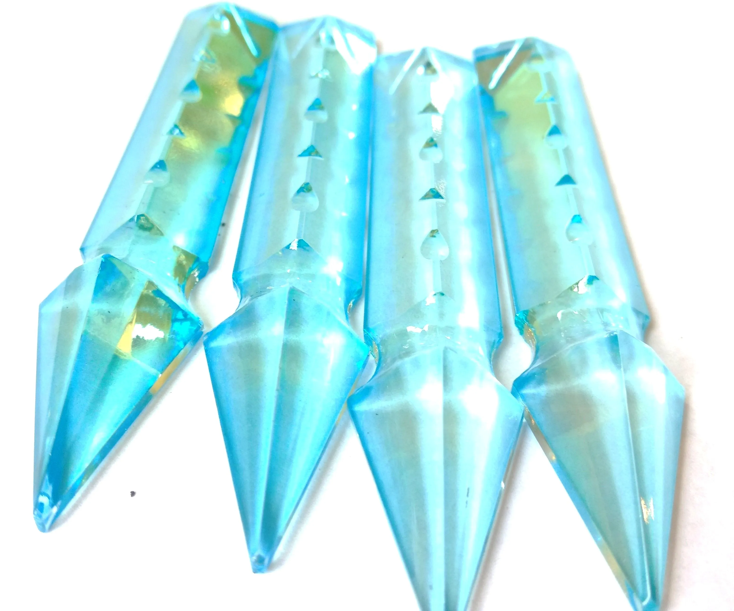 Light Aqua Spear Chandelier Crystals, Pack of 5