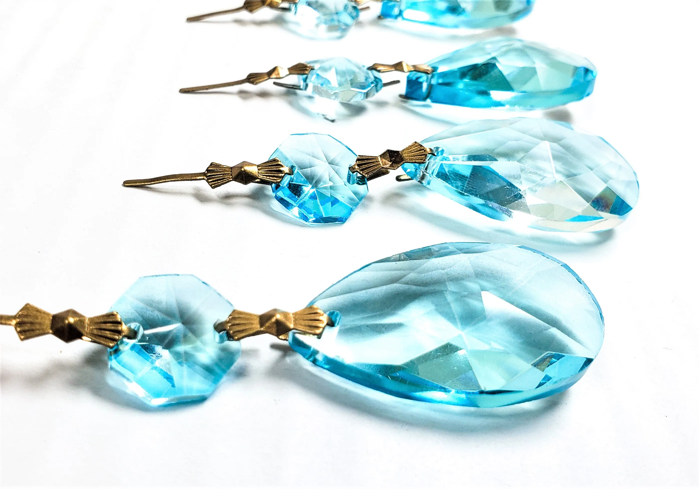 Light Aqua Teardrop Chandelier Crystals Ornament, Pack of 5
