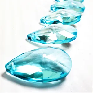 Light Aqua Teardrop Chandelier Crystals Pendant, Pack of 5