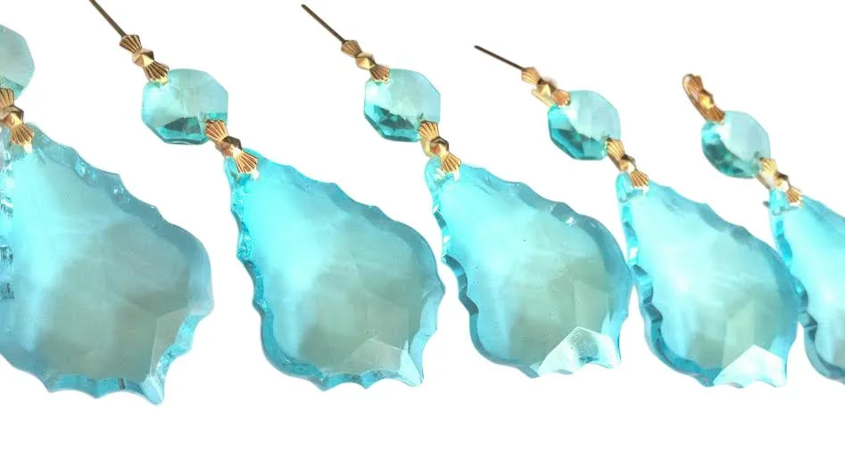 Light Aquamarine French Cut Chandelier Crystals Pack of 5 Ornaments