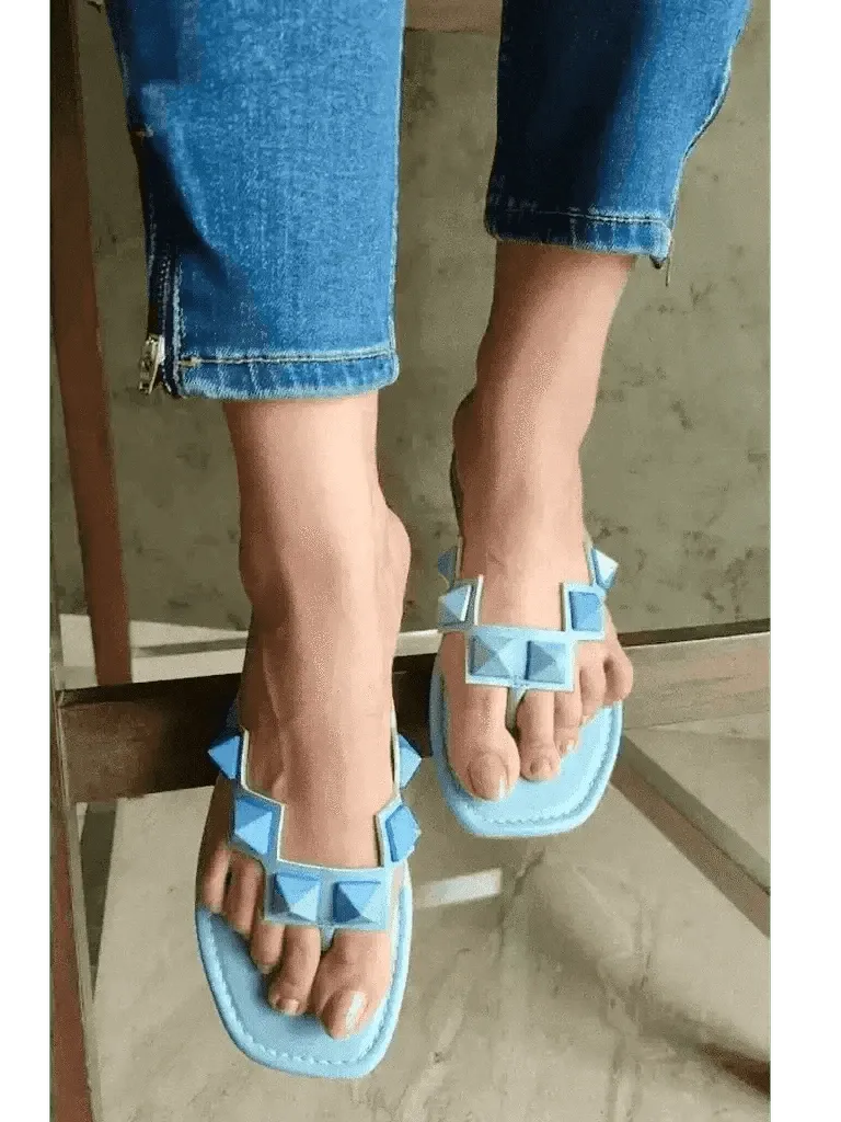 Light Blue Stud Flats