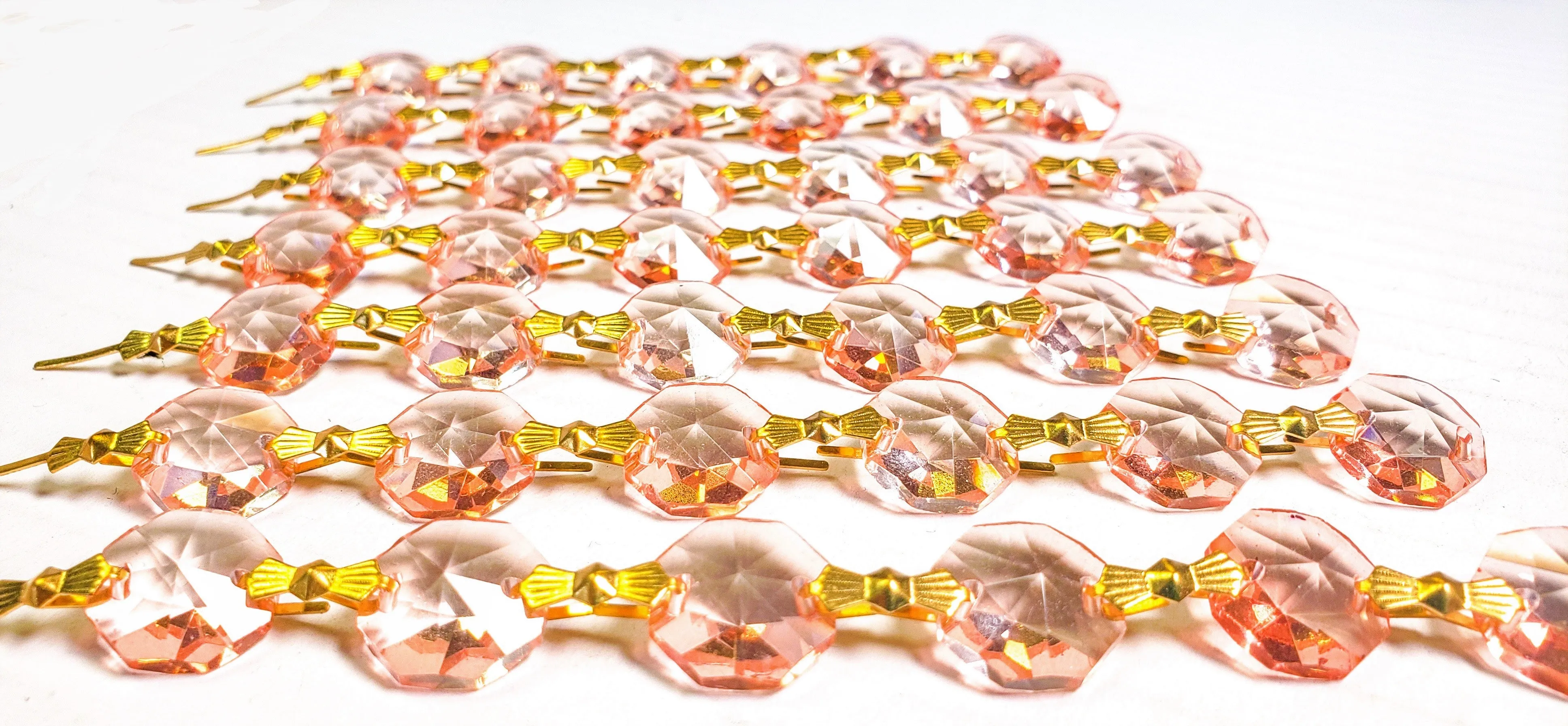 Light Peach Chandelier Crystal Garland Yard