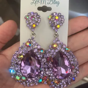 Light Purple Chunky Earrings | Pageant Earrings | H202-7