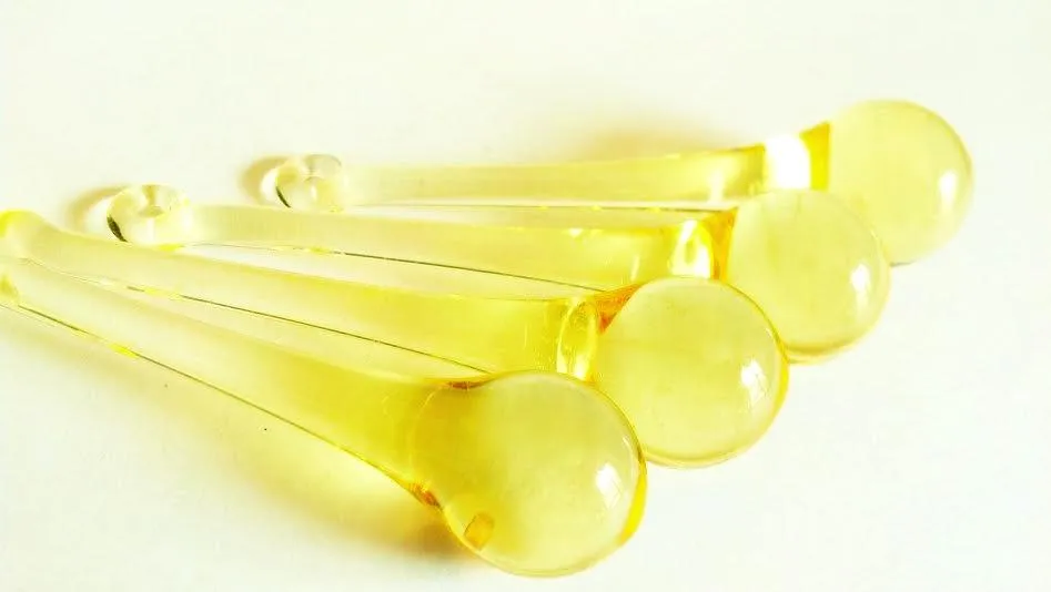 Light Yellow 80mm Raindrop Chandelier Crystals, Pack of 5