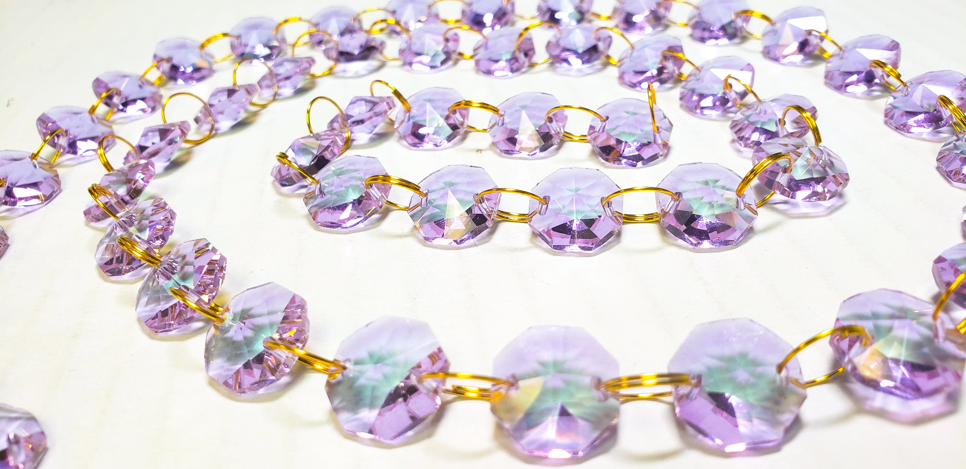 Lilac Meter Chandelier Crystals Garland - Ring Connectors