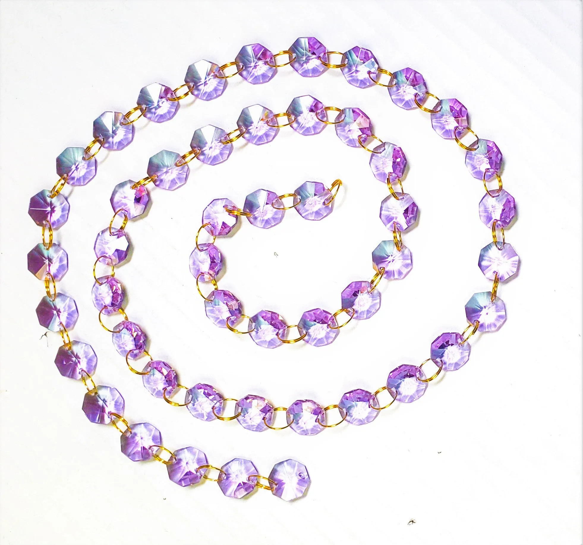 Lilac Meter Chandelier Crystals Garland - Ring Connectors