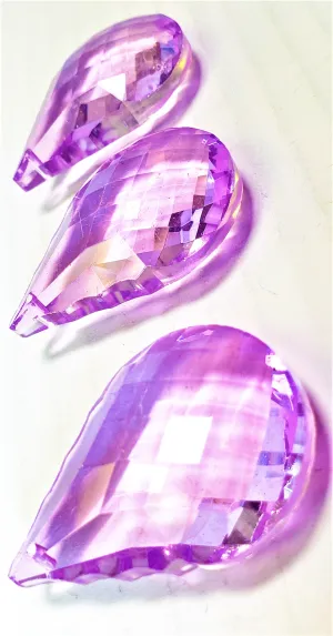 Lilac Round French Cut Chandelier Crystals, 50mm Pack of 5
