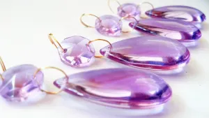 Lilac Smooth Teardrop Chandelier Crystals Ornament
